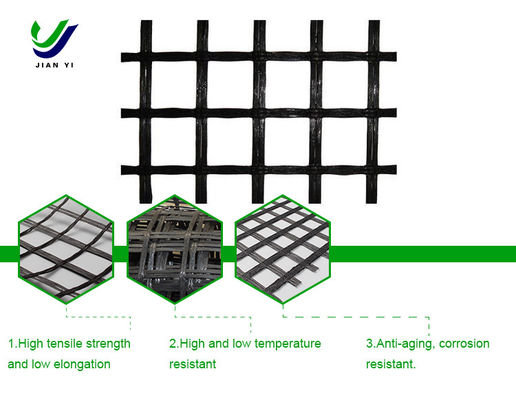 Straßenbelagverstärkung aus Glasfasern Geogrid Korrosionsbeständig 25-120 KN/m