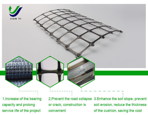 Langlebiges Biaksial-Plastik-Geogrid für die Stärkung der Fundamente des Flughafens Wharf