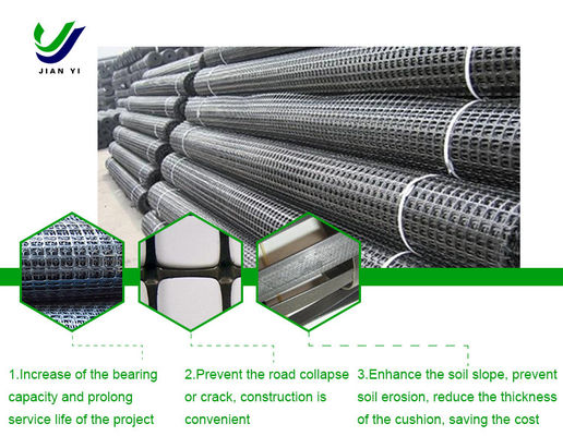 Hohe Festigkeit Biaxial PP Geogrid Chemikalienbeständig für weiche Böden Straßenbeet
