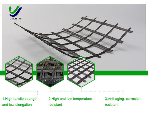 Alkalifreie Glasfaser-Geogrid 1-6 m Breite für die Verstärkung von Dämmen