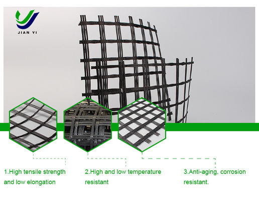 Korrosionsbeständige Glasfaser Asphalt Geogrid Risse verhindern 12 ~ 50 mm × mm