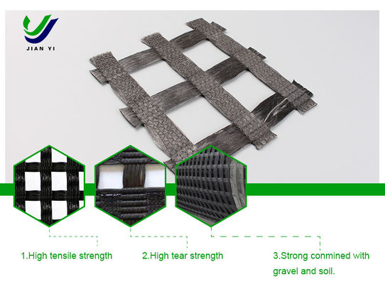 Leichtgewicht und Drainage Hohe Zugfestigkeit Geogrid aus gestricktem Polyester