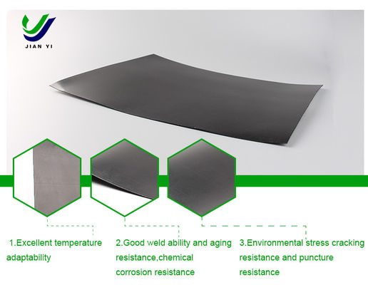 Rückstandsmanagementlösung HDPE Glatte Geomembran mit ausgezeichneter chemischer Beständigkeit und Hochtemperaturbeständigkeit