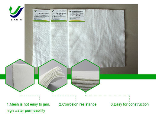 Geotextil aus Stapelfasern nach ASTM-Standard mit hoher Wasserdurchlässigkeit und hervorragender Durchstoßfestigkeit für Umweltprojekte