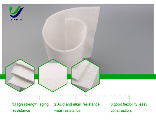 100% Polyester Filament Geotextilfasern aus nicht gewebten Stoffen für Schwerlastprojekte in Weiß und Grün