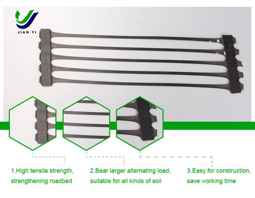 Uniaxiales Geogitter mit hoher Zugfestigkeit und UV-Beständigkeit für hohe Tragfähigkeit in der Straßen- und Bahnbaugrundverstärkung